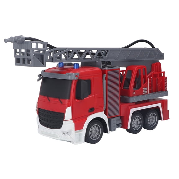 M Buder 1:20 Scale RC Fire Engine Truck Water Sprinkler 9 Channel 2.4GHz Remote Control Vehicle Toy, Rescue Car with Lights (14.96 inches / 38 cm)