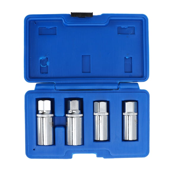 M Buder 1/2in Drive Socket Stud Screw Extractor Tool Kit 6mm 8mm 10mm 12mm Chrome Tungsten Steel Sleeve Remover Installer Set for Automotive Repair (1/2 in / 1.27 cm)