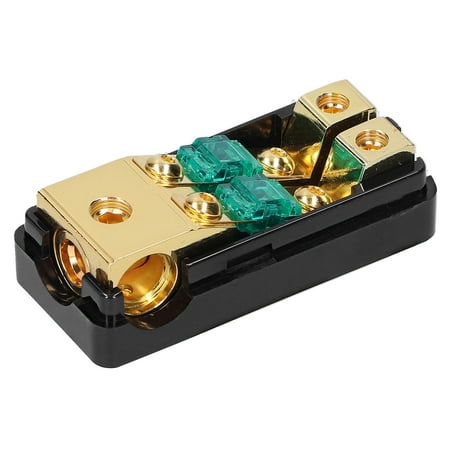M Buder 1 In 2 Out 0/4 AWG to 4/8 AWG Audio Power Fuse Holder Box with Transparent Cover Automotive Fuse Blocks for Car Truck Boat RV