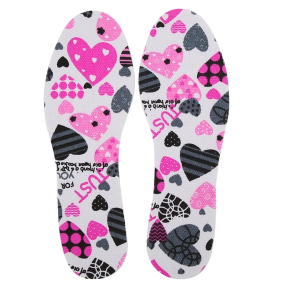 M Buder 1 Pair Children Shoe Insole Breathable Latex Sole Inserts Kids Shoe Pad Cut Free Size (9.17 inches / 23.3 cm) Heart Pattern