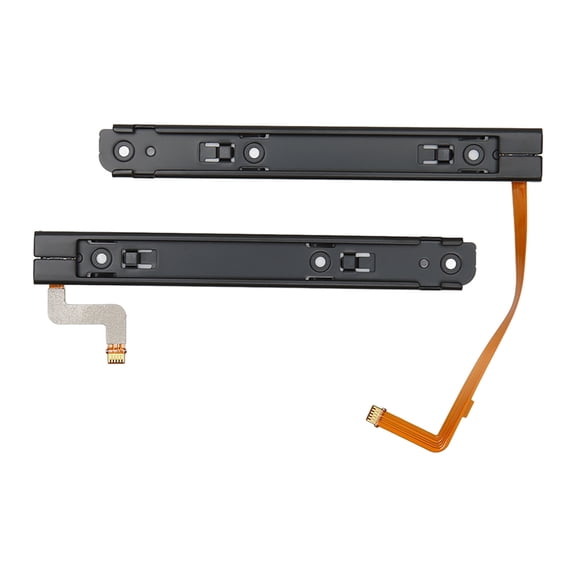 M Buder 1 Pair Game Console Slide Rail Professional Replacement Metal Slider Rail with Sensor Flex Cable for Nintendo Switch OLED Host Repair Kit (3.9 inches / 10 cm)