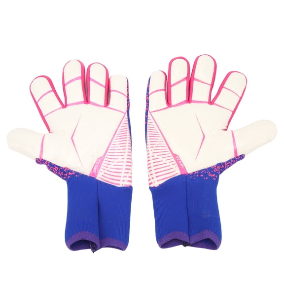 M Buder 1 Pair Goalkeeper Gloves Soccer Goalie Gloves Latex Strong Grip Breathable Comfortable Sports Gloves for Training Practice Matches Purple Size 8 for Men Women Youth