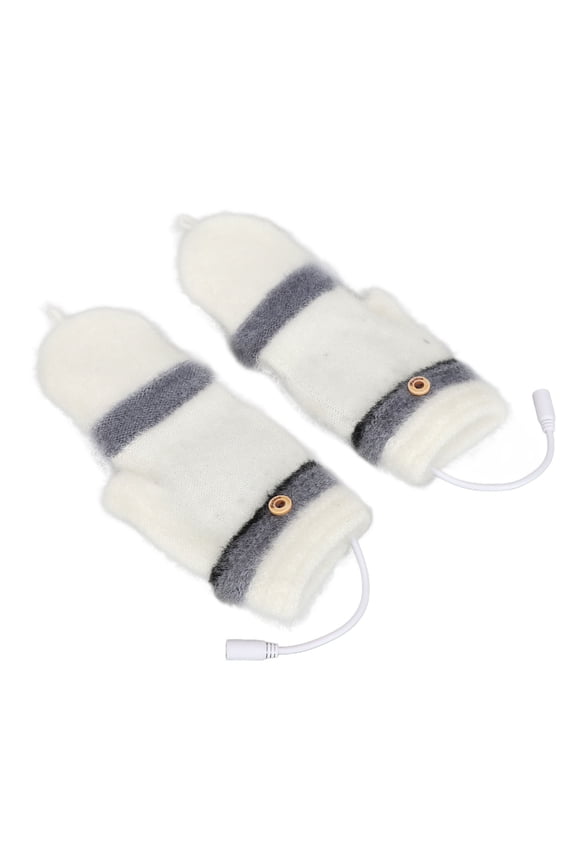 1 Pair USB Heated Gloves Mitten Winter Warm Full Finger Half Fingerless Laptop Typing Gloves. Breathable, comfortable design for computer work and outdoor activities (6.3 inches/16 cm).