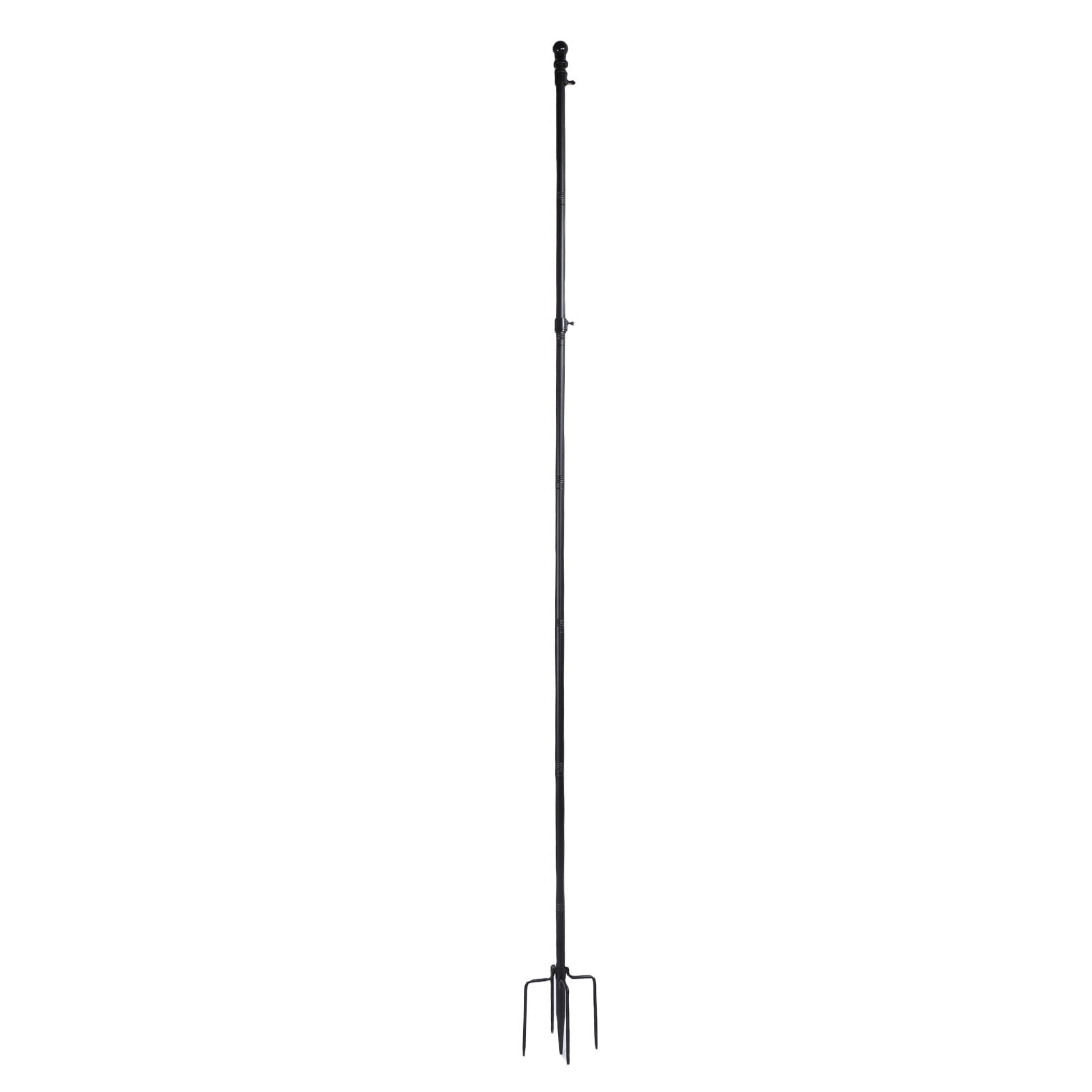 M Buder 10 FT Ground Flag Pole, Thickened Stainless Steel Outdoor Flagpole with 5 Prong Base, 120 Inches / 300 cm Heavy Duty Garden Yard Flagstaff for American Flags