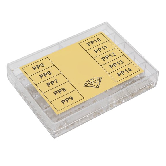 M Buder 10 Grid Watch Decoration Stone Watch Repair Tool Accessory Kit for Watchmakers, 500 Pieces of Plastic Diamonds, Multi-Size Assortment (3.54 inches / 9.0 cm) for Professional Repair Use