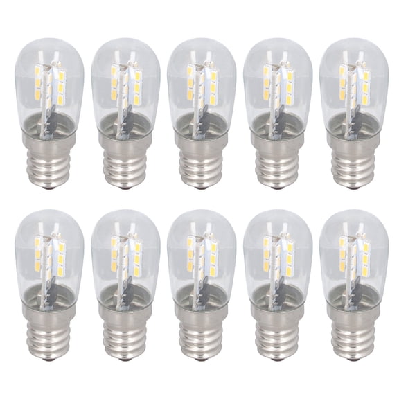 M Buder 10-Pack E12 LED Light Bulbs, 1.5W Warm White Ceiling Lamp Bulbs, 500LM, 220V, Glass Chandelier Wall Lamp Replacement