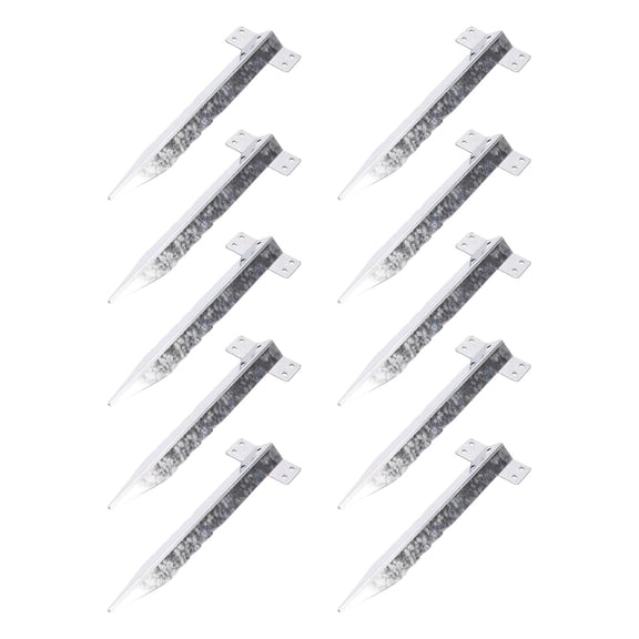 M Buder 10 Pack Small Railway Sleeper Brackets Galvanized Steel Garden Timber Sleeper Brackets Heavy Duty Metal Serrated Timber Stakes Fasteners for Raised Garden Planter Beds (10 inches / 25.4 cm)