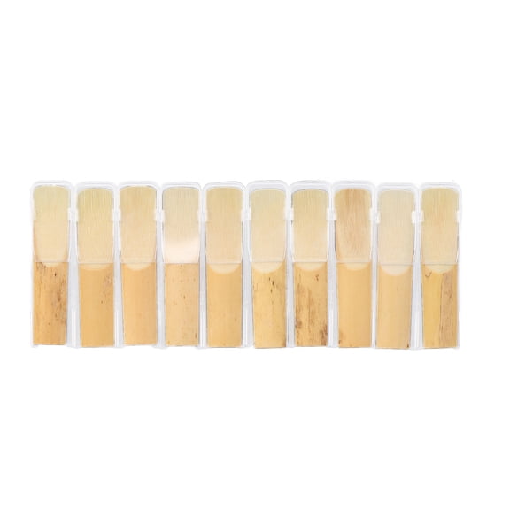 M Buder 10 Pcs Alto Saxophone Reeds 2.5 Strength E Flat Thin Elastic Woodwind Accessories with Individual Plastic Storage Boxes for Beginners and Professional Performance Practice, 2.76 x 0.63 in