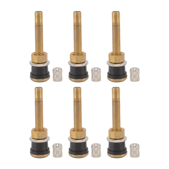 M Buder 10 Pcs Valve Stems Straight Brass Heavy Duty Clamp in Tubeless Truck Tire Valve Core for 0.625 inches / 15.87 mm Rim Holes