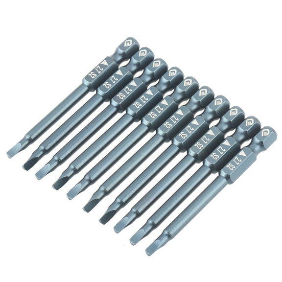 M Buder 10-Piece Triangle Head Screwdriver Bit Set, 1/4 Inch Hex Shank, 65mm / 2.56 Inches Length, S2 Alloy Steel Magnetic Power Tool Accessories (2.7mm)
