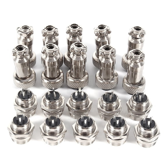 M Buder 10 Set GX12 3Pin 12mm Aviation Plug Male Female Metal Socket Connector 300V 5A