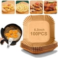 thumbnail image 1 of M Buder 100 PCS 6.3-inch Square Air Fryer Liners, Non-stick, Oil-proof, Waterproof Parchment Paper, 1 of 7