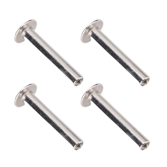 M Buder 100 Pairs M3 Stainless Steel Round Flat Head Rivet Stud Set for Leather Clothing Crafts, 0.16x0.91x0.33 inches