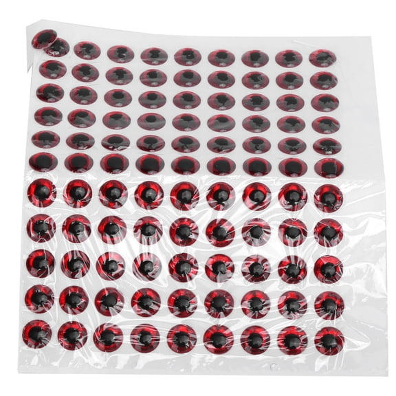 M Buder 100 Pcs Artificial Fishing Eye Oval 3D Fake Fishing Lure Eye Stickers for DIY Baits Fly Tying Materials Accessories 7MM (0.28 inches / 7 mm) Red Color