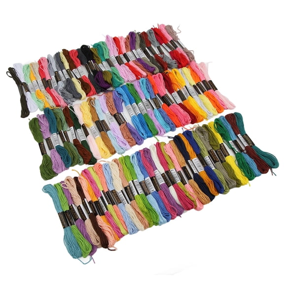 M Buder 100 Pcs Premium Cotton Embroidery Floss, Glossy Hand Feel, 8 Meters Per Skein, Bright Rich Colors For Cross Stitch And DIY Crafts (315 inches / 800 cm)