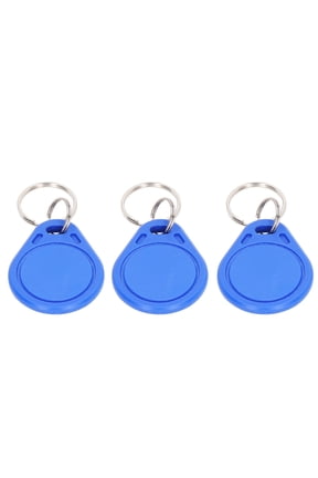 100 Pieces RFID Key Fob Keychain Readable Door Access Control Token Tags 13.56KHz IC Card Blue