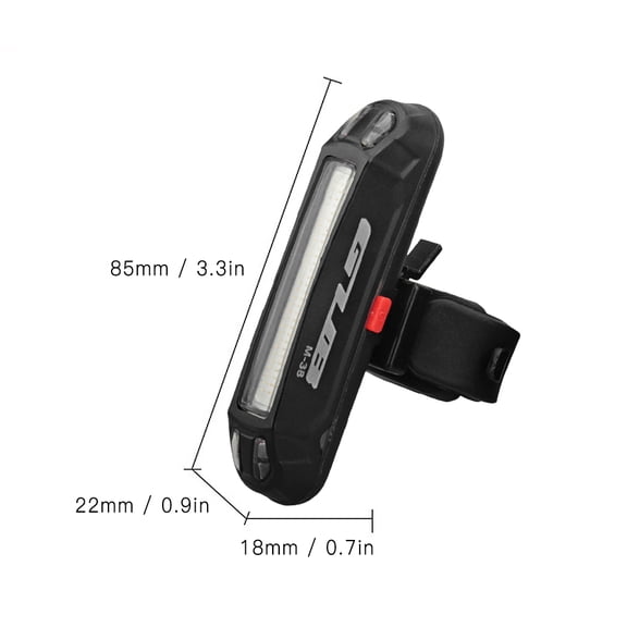 M Buder 100LM Bike Rear Light USB Rechargeable LED Taillight Night Cycle Warning Safety Light with 7 Lighting Effects, Water-Resistant Back Lamp for Mountain Road Bikes, 3.3 inches / 8.5 cm