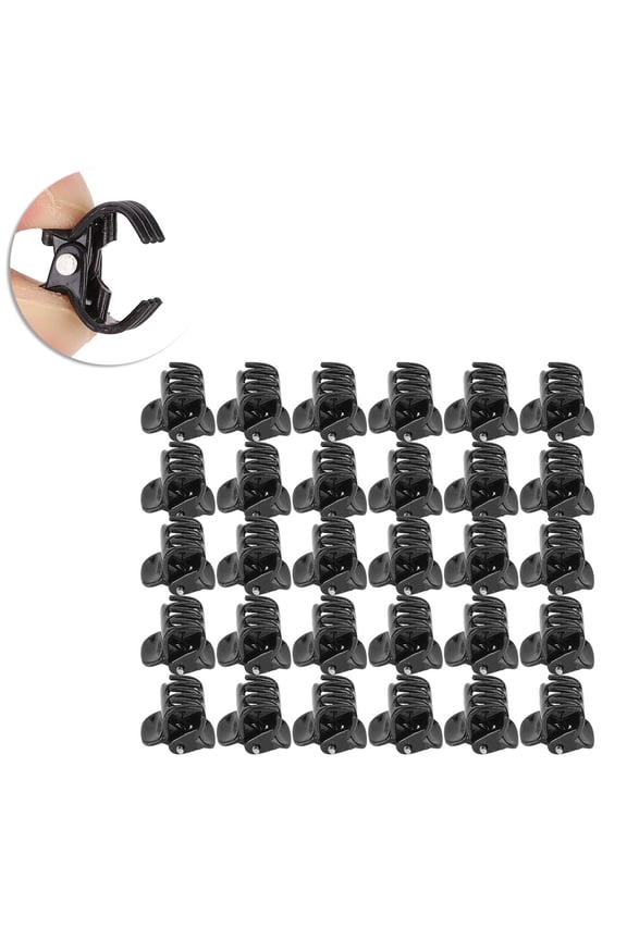 100PCS Black Plastic Mini Clips Small Claws Hair Clip Clamp Clothes Hair Accessories, Strong Grip (0.4 in / 1 cm)