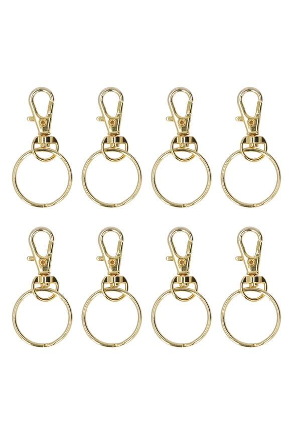 100PCS Gold Lobster Claw Clasp with Key Rings Rustproof Metal Keychain Clip Hooks for DIY Jewelry Lanyard Crafting (5.91 inches / 15 cm)