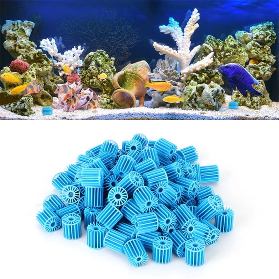 M Buder 100Pcs Aquarium Filter Bio Balls Filtering Material for Air Pump Fish Tank, High-Flow Aquarium Filter Media Bio Ball Set, Durable Filtering Material for Fresh and Saltwater Fish Tanks