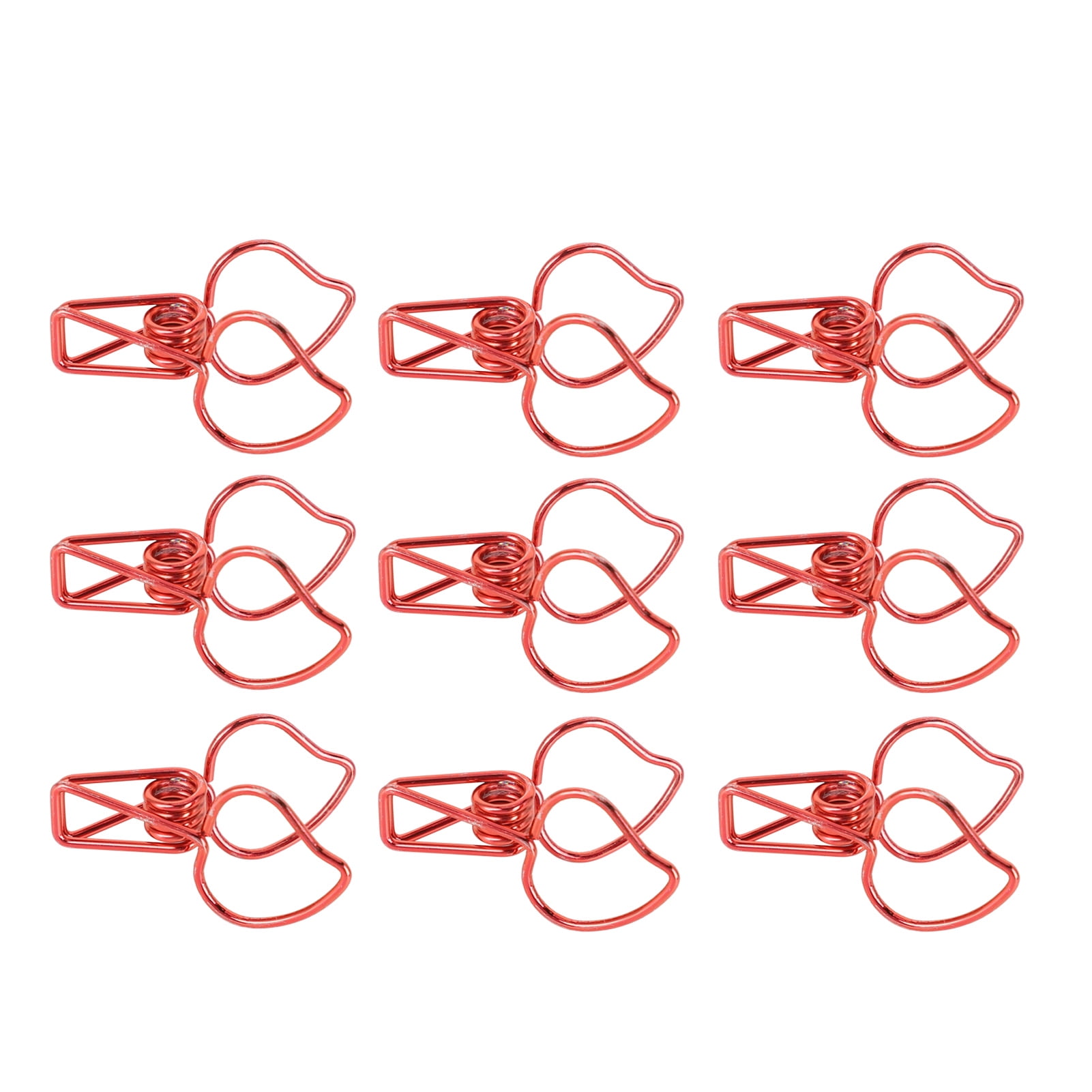 M Buder 100pcs Binder Clips Cute Cartoon Peach Shape Metal Long Tail Clips Office Account Paper Clamps, Red (7.87 inches / 20 cm)