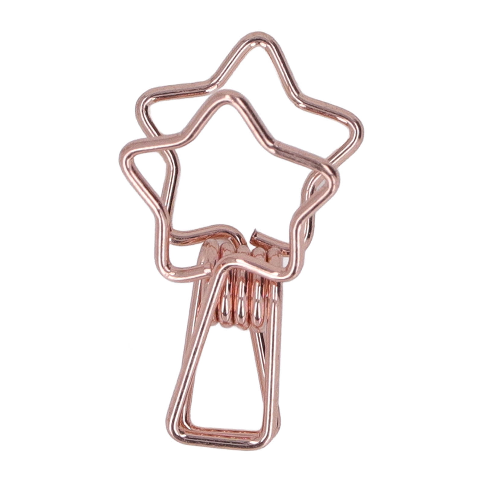 M Buder 100pcs Star Binder Clips Cute Cartoon Hollow Strong Clamping Force Sturdy Metal Paper Clamps for Office Account Tickets Rose Gold (7.87 inches / 20 cm)