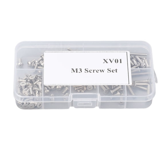 M Buder 103-Piece M3 Screw Assortment Kit, Premium Stainless Steel Hex Socket Head Cap Screws, Rust Resistant Precise Fit Fasteners Designed Specifically for XV01 RC Car Models, 5.12 inches / 13 cm