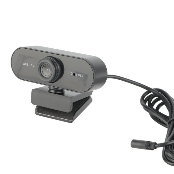 M Buder 1080P HD Webcam USB Computer Camera with Built-In Microphone for Live Broadcast & Online Classes, Premium Free-Drive Plug and Play PC Webcam, Sleek Black Finish (10 inches / 25.4 cm)