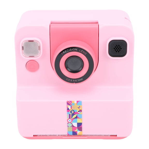 M Buder 1080P Instant Print Camera for Kids Boys Girls, 2.4 Inch Screen, Front Rear Selfie Digital Camera, 180 Degree Rotating Lens, Portable Travel Print Toy with 32GB Support, Pink