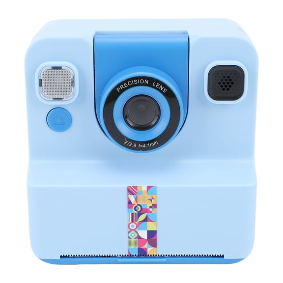M Buder 1080P Instant Print Camera for Kids Boys Girls, 2.4 Inch Screen, Front Rear Selfie Digital Camera, 180 Degree Rotating Lens, Portable Travel Print Toy with 32GB Support, Blue