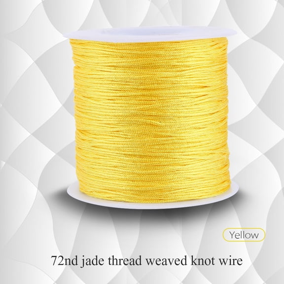 M Buder 109 Yards (100m) Nylon Chinese Knot Cord Rattail Macrame Shamballa Thread String, 0.8mm Thickness, Premium Yellow Sewing Thread for Jewelry Making, Bracelets, Necklaces, and Crafts