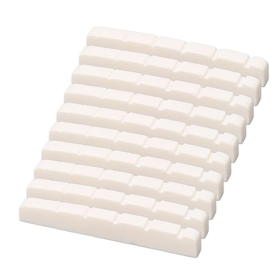 M Buder 10Pcs Guitar Slotted Bone Nut Flat Bottom 6 String Electric Guitar Replacement Parts 42mm (1.65 inches) DJ25B[cite: 1]