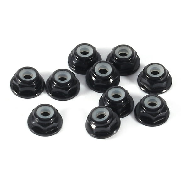 M Buder 10Pcs M2 Nylon Insert Self-Lock Aluminum Hex Nuts, Black Anodized Vibration Resistant Hardware Lock Nut
