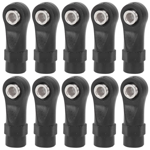 M Buder 10Pcs M4 Linkage Rod End and Balls Joint Head Set, Premium Plastic and Steel Toy Replacement Parts for 1/10 Scale Remote Control RC Cars, Black Finish, 10 Pieces (Length: 0.9 inches / 23 mm)