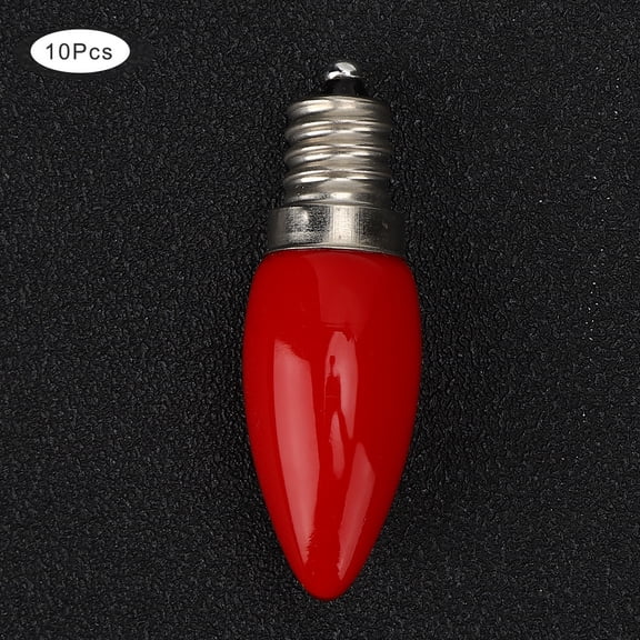 M Buder 10Pcs Mini E12 LED Light Bulb 1.5W 230V Red Light for Home Cabinet Hotel Lighting Decorative Candelabra Base Glass Material (0.87 inches / 2.2 cm) Energy Saving Replacement Lamp Fixture