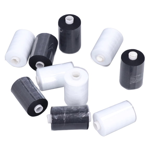 M Buder 10Pcs Polyester Sewing Thread Set, All Purpose 402 Black and White Threads for Hand and Machine Sewing, High Strength DIY Sewing Supplies for Household Scenarios