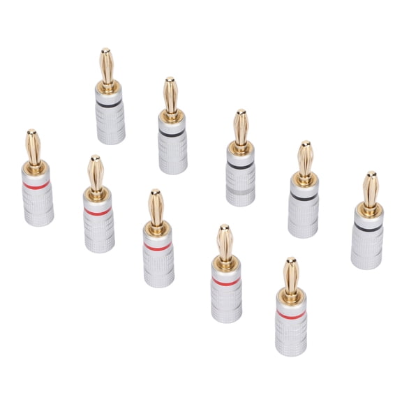 M Buder 10Pcs Sound Banana Plug 24k Gold Dual Screw Lock Speaker Connector for Speaker Wires Home Theater and Audio Systems[cite: 1]