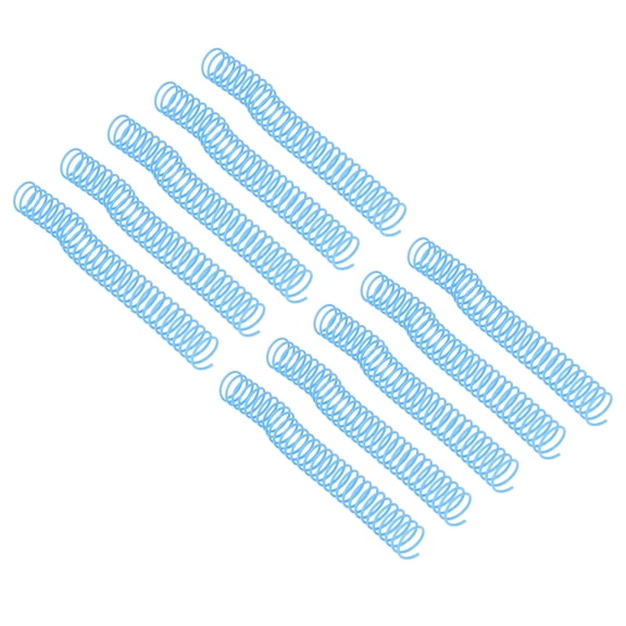 M Buder 10Pcs Spiral Binding Coils 29mm / 1.14 inches Inner Diameter 30 Holes Set Kit Blue Plastic Spines Comb For A4 A5 Paper Office School Presentation Book Report Planner Accessories