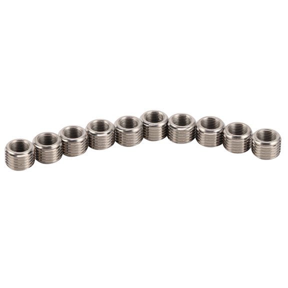 M Buder 10Pcs Thread Repair Nut Conversion Socket Stainless Steel Fastener RC1/8 Inner M14 x 1.5 Outer 10mm Length Hardware Repair Tool Accessories (0.39 inches / 10 mm)