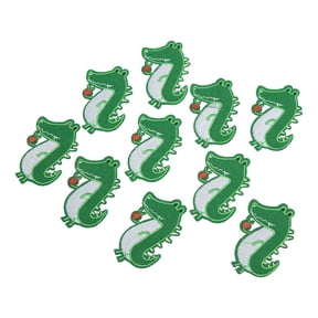 M Buder 10pcs Green Crocodile Iron On Patches Cotton Animal Cartoon Applique for Clothes DIY Craft
