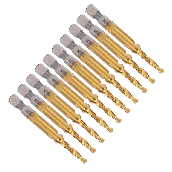 M Buder 10pcs M4 HSS Screw Tap Kit High Speed Steel 3.3mm Drill Bits Hex Shank Tapping Tools