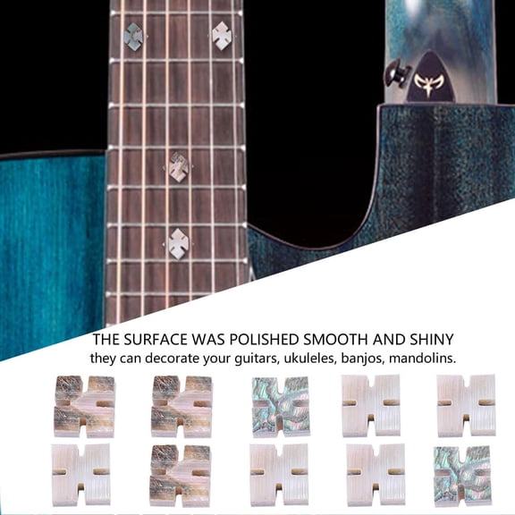 M Buder 10pcs Square Inlay Set Fretboard Dots DIY for Guitar Bass Ukulele Banjo Mandolin, 0.2 in / 5 mm