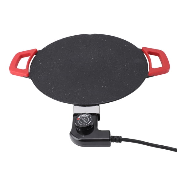 M Buder 11.8 Inches / 30 cm Round Electric Grill Pan Nonstick Coating Temperature Control 1200W Electric Grill Plate with EU Plug for Indoor BBQ Griddle