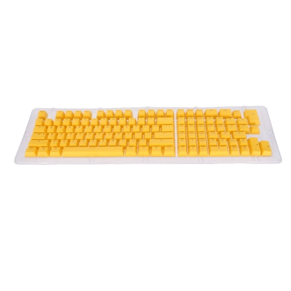 M Buder 114 Keys PBT Keycaps Set OEM Profile Translucent Double Shot Mechanical Keyboard Replacement Keycaps Kit, Yellow