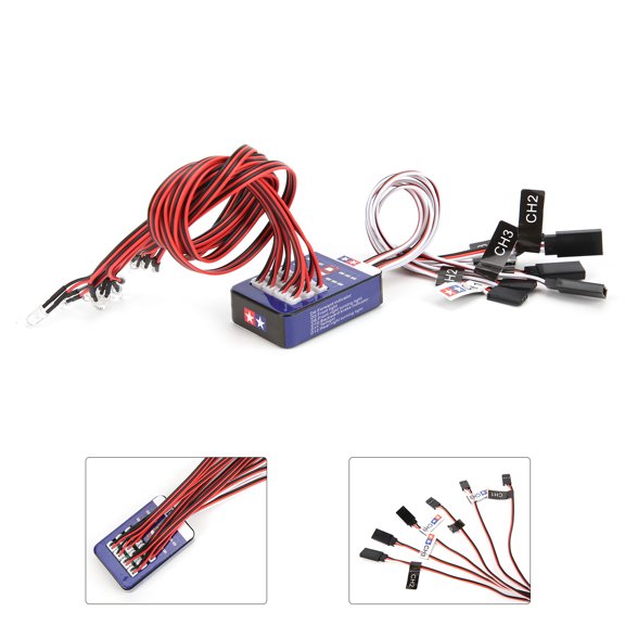 M Buder 12 LED Simulation Car Lights System Brake Smart Linkage Kit for 1/10 RC Car Models Replacement Parts