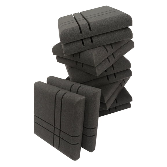 M Buder 12-Pack Acoustic Panels Soundproof Foam Wall Tiles Black 11.81 inches / 30 cm High Density Sound Insulation