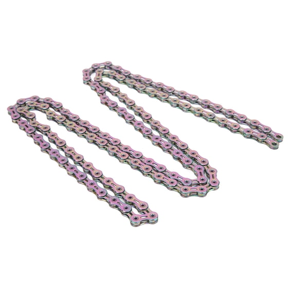 M Buder 12-Speed Bicycle Chain Full Hollow Alloy Steel for Mountain Road Bikes, Colorful (11 inches / 27.9 cm)