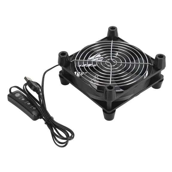 M Buder 120mm Computer Case Fan, 3 Speed Adjustable 5V USB Powered CPU Cooling Fan, Portable 2800RPM PC Fan for Tablet, TV Receiver, Router and DVR, Black
