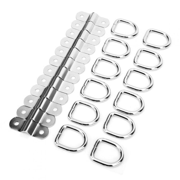 M Buder 12PCS Car Trailer Tie Down D Ring Secure Lashing Towing Anchor Hooks 1200lbs Fracture Strength Heavy Duty Steel Parts for Trucks RV Campers Van ATV SUV Boat Accessories