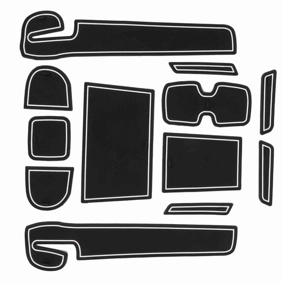 M Buder 12PCS Front Center Console Liner Mats Set Black White Flexible PVC Replacement for Suzuki Swift 2018-2020 Auto Interior Accessories Easy Installation Non-Slip Protection